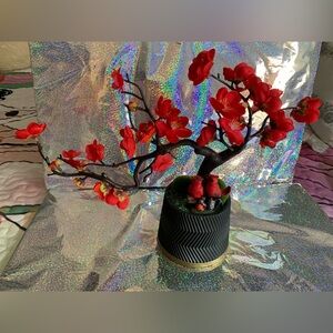 Red Cherry Blossom Bonsai Tree Decor